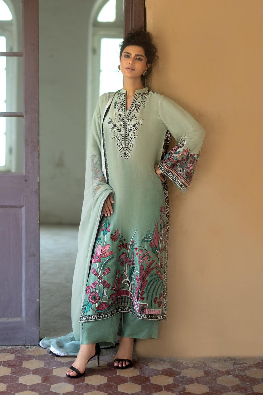 Zainab Chottani | Summer Edition 26 | Mint Serenade - Formal Dress - available at Maria Faisal in UK and USA.