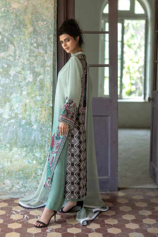 Zainab Chottani | Summer Edition 26 | Mint Serenade - Formal Dress - available at Maria Faisal in UK and USA.