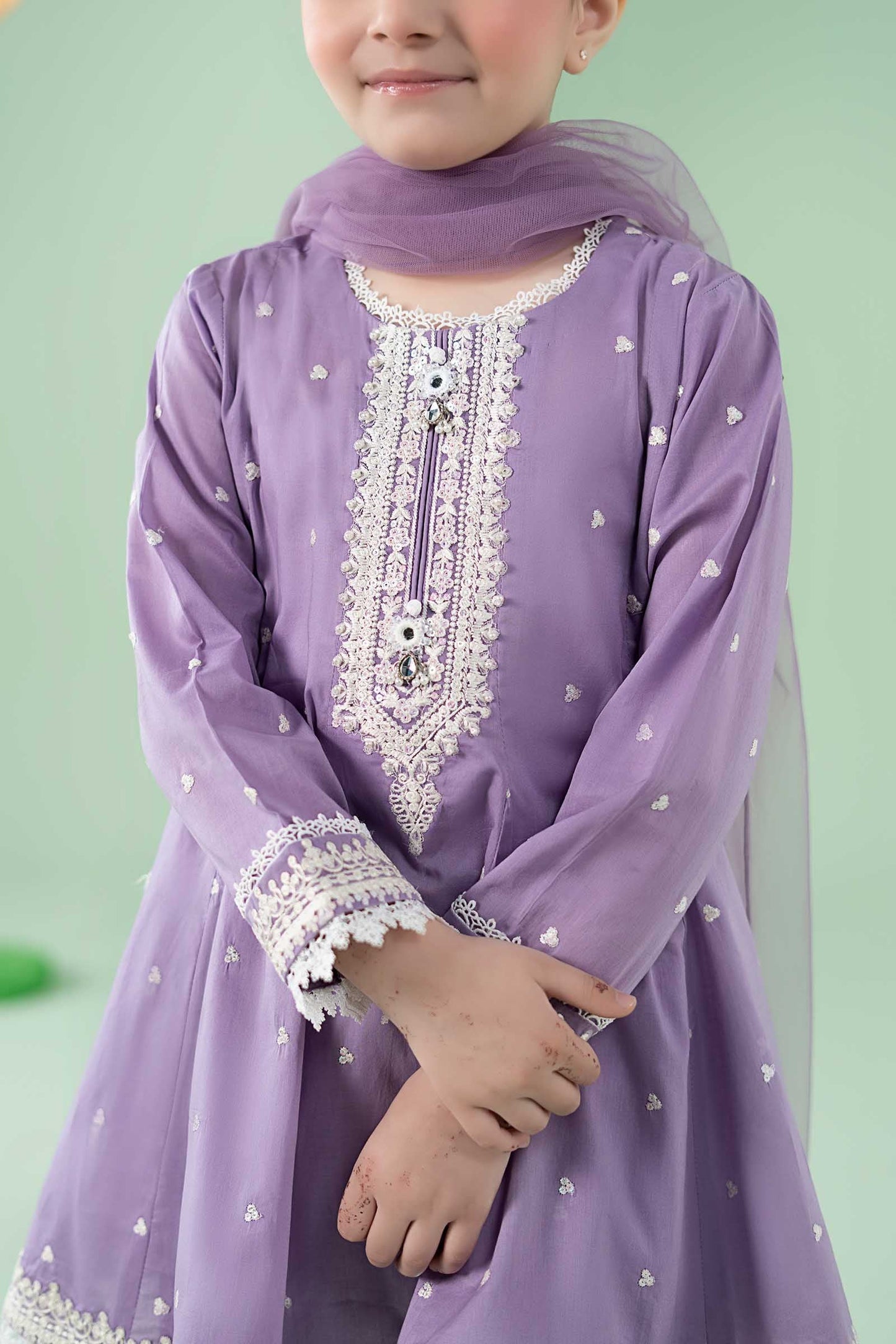 3 Piece Embroidered Lawn Suit - Kids Clothes - available at Maria Faisal in UK and USA