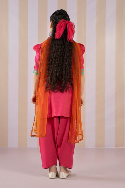 3 Piece Dyed Dobby Lawn Suit - Kids Clothes - available at Maria Faisal in UK and USA