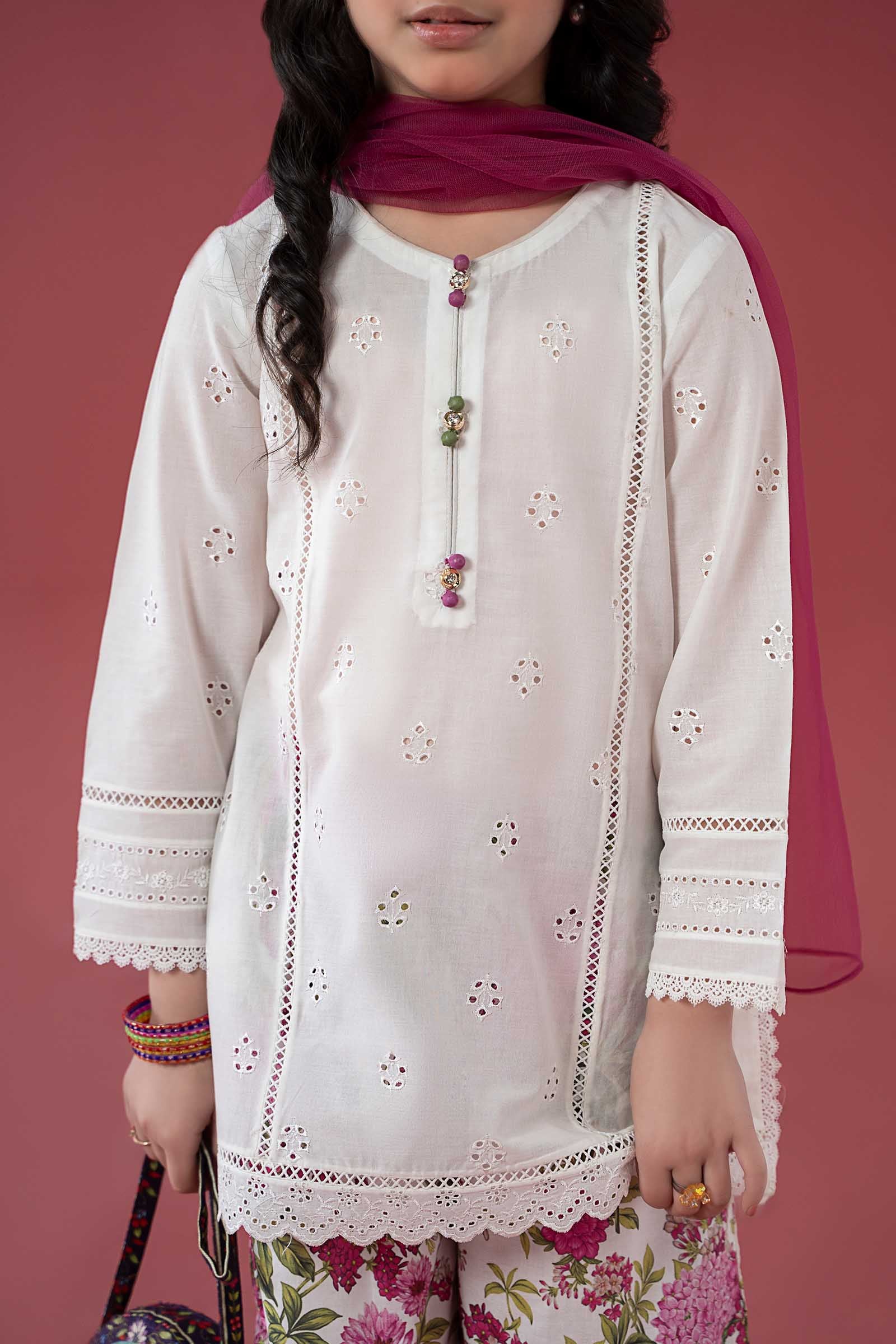 3 Piece Embroidered Lawn Suit - Kids Clothes - available at Maria Faisal in UK and USA