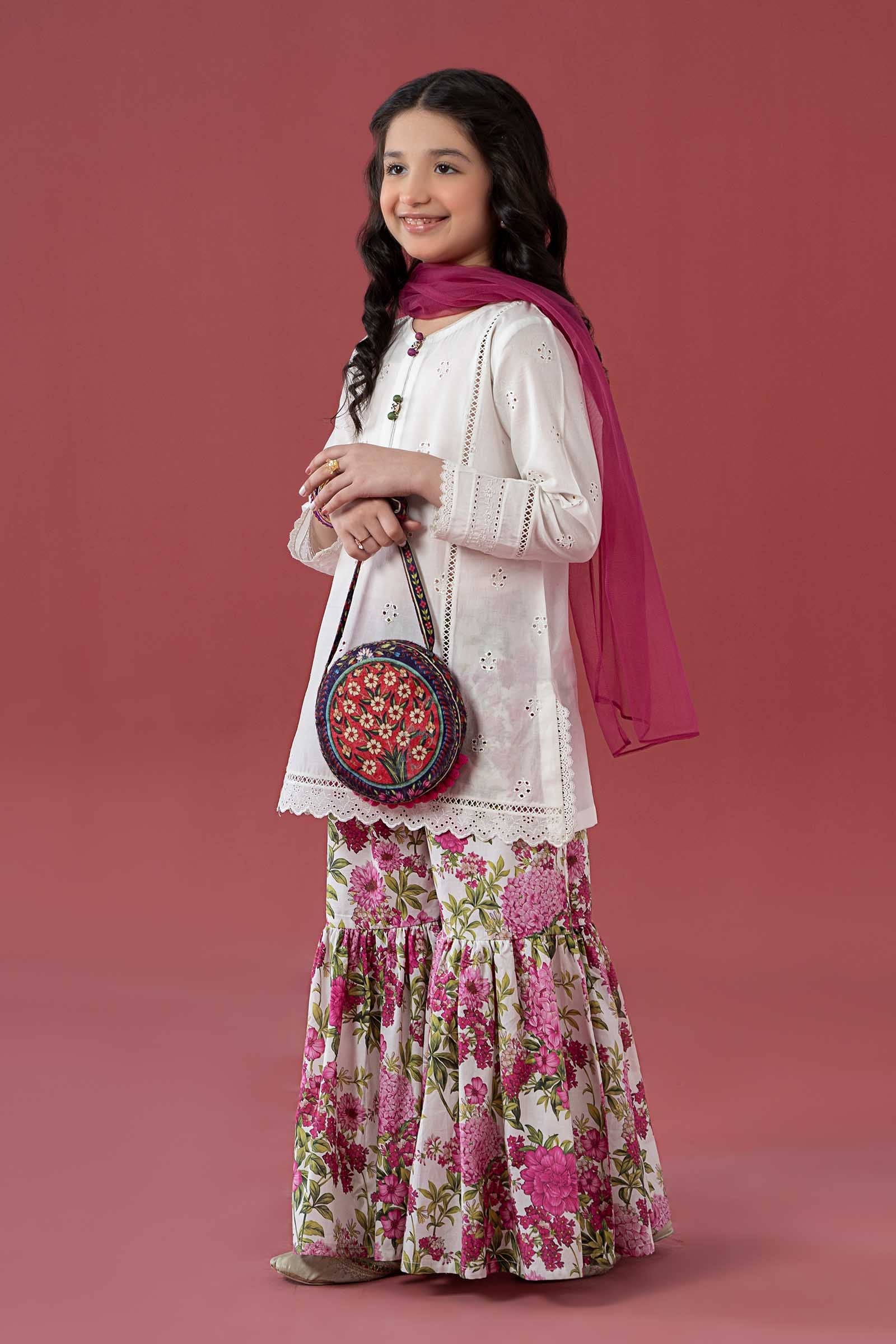 3 Piece Embroidered Lawn Suit - Kids Clothes - available at Maria Faisal in UK and USA