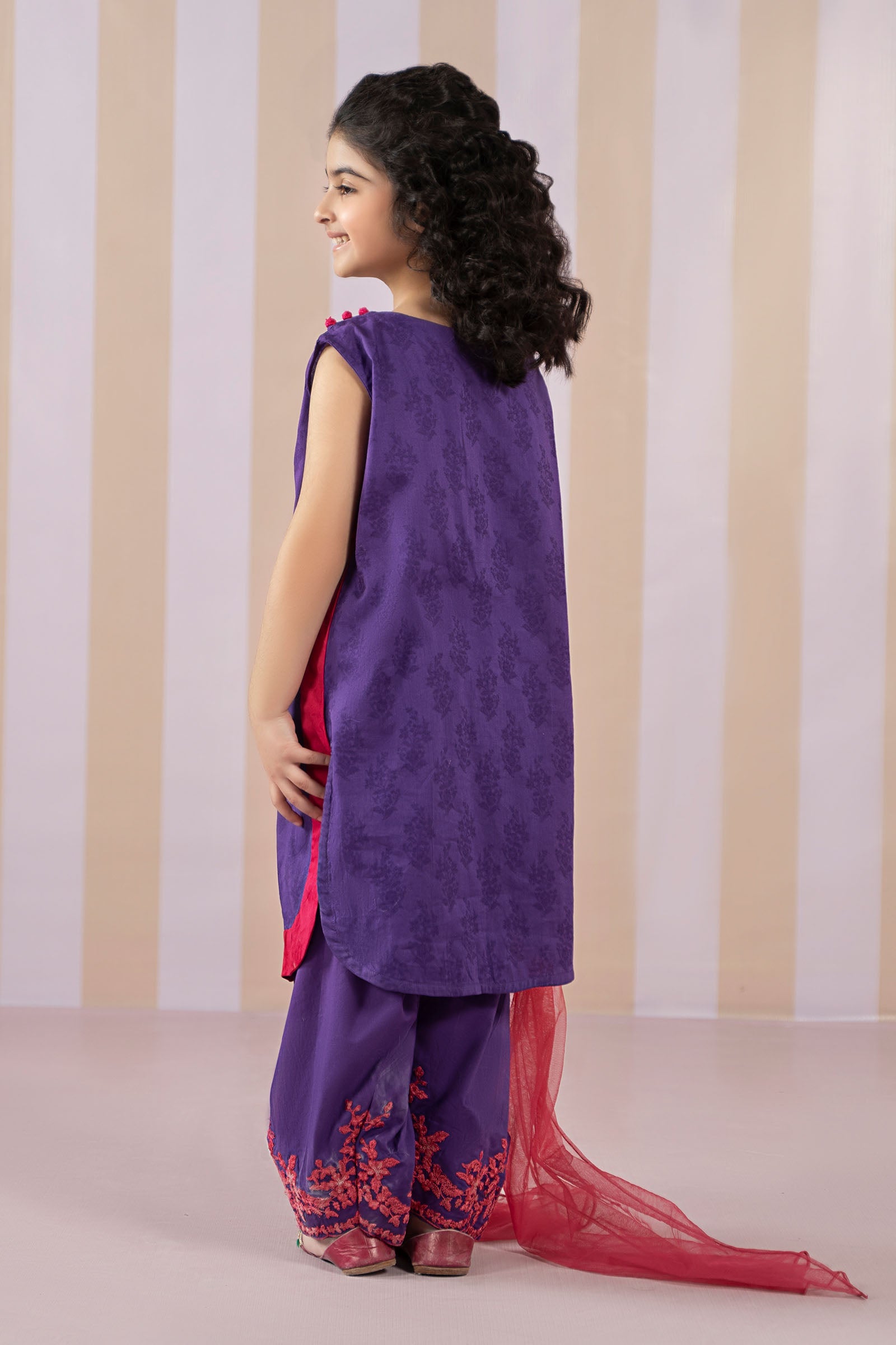 3 Piece Dyed Dobby Jacquard Suit - Kids Clothes - available at Maria Faisal in UK and USA