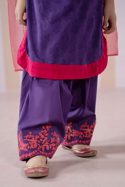 3 Piece Dyed Dobby Jacquard Suit - Kids Clothes - available at Maria Faisal in UK and USA
