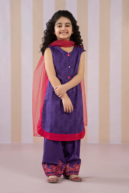 3 Piece Dyed Dobby Jacquard Suit - Kids Clothes - available at Maria Faisal in UK and USA