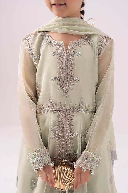 3 Piece Embroidered Organza Suit - Kids Clothing - available at Maria Faisal in UK and USA.