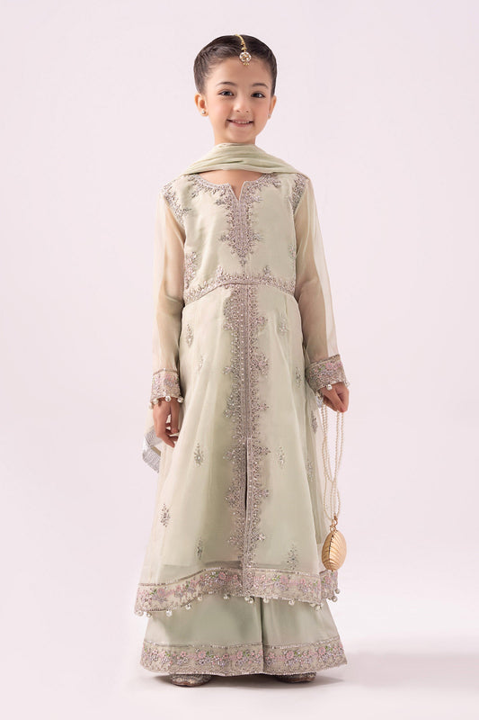 3 Piece Embroidered Organza Suit - Kids Clothing - available at Maria Faisal in UK and USA.