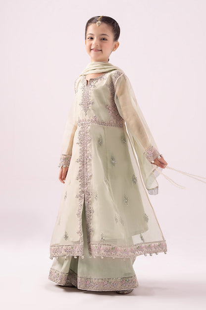 3 Piece Embroidered Organza Suit - Kids Clothing - available at Maria Faisal in UK and USA.