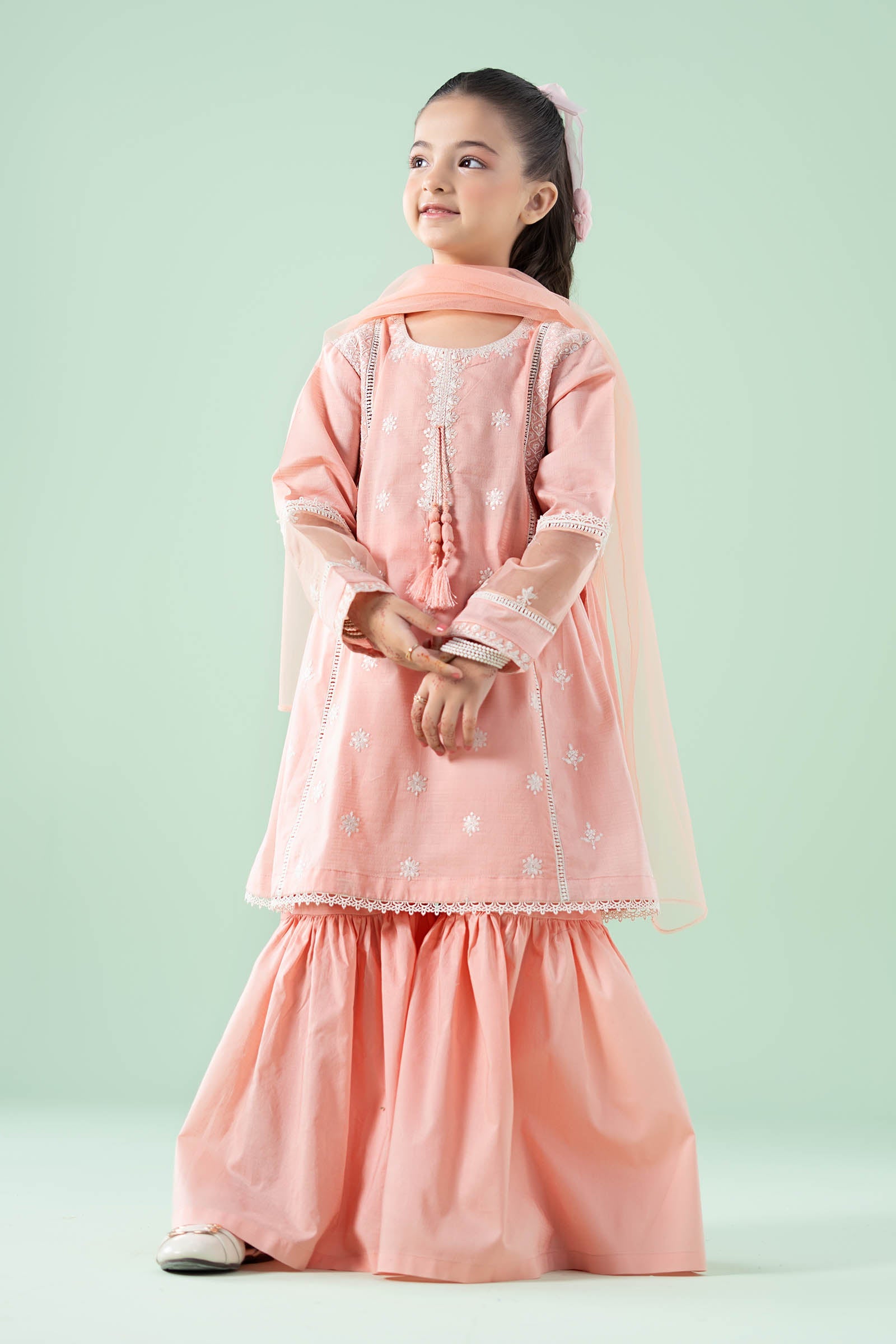 3 Piece Embroidered Dobby Suit - Kids Clothes - available at Maria Faisal in UK and USA