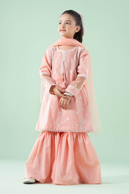3 Piece Embroidered Dobby Suit - Kids Clothes - available at Maria Faisal in UK and USA