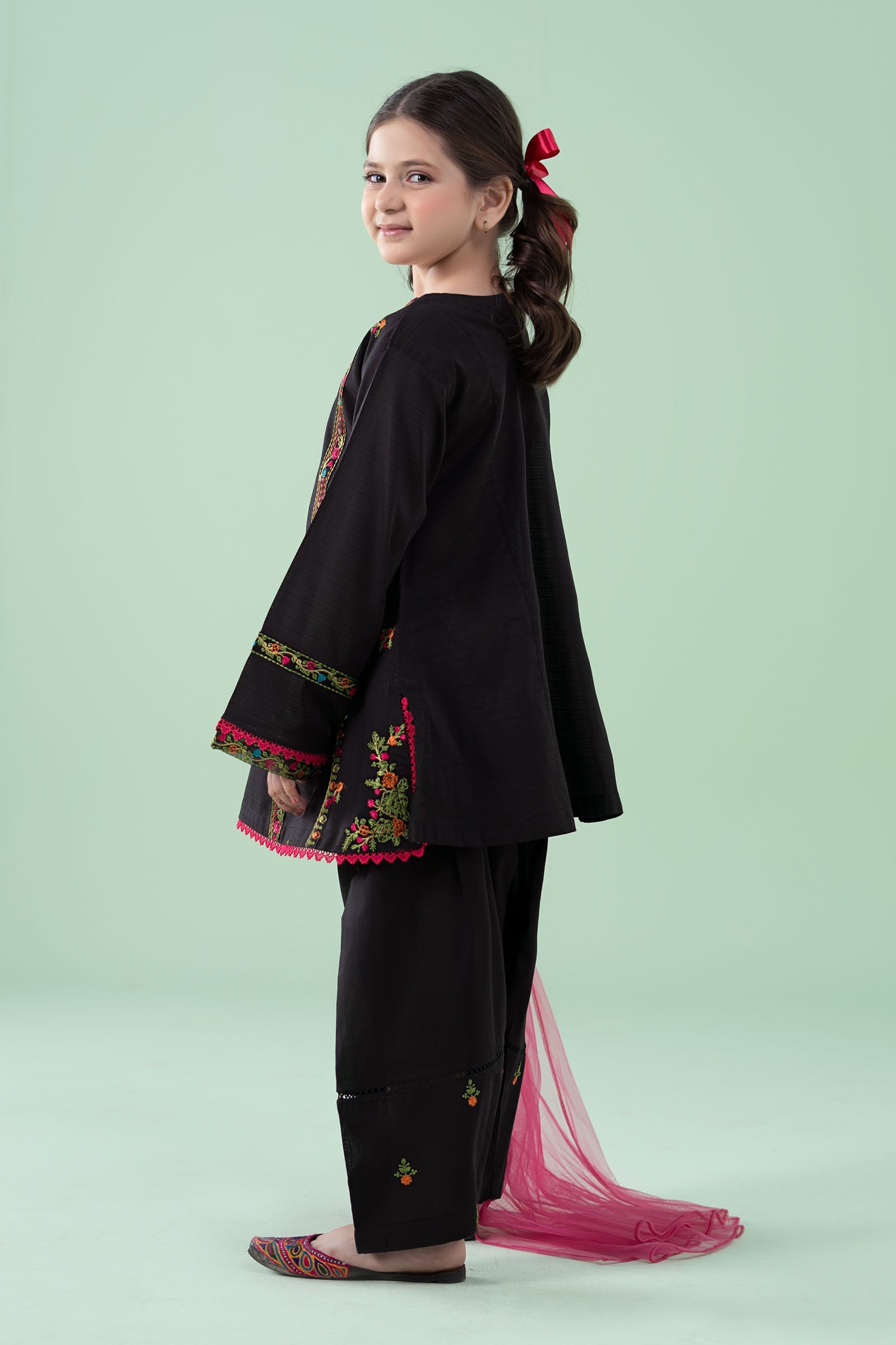 3 Piece Embroidered Dobby Suit - Kids Clothes - available at Maria Faisal in UK and USA