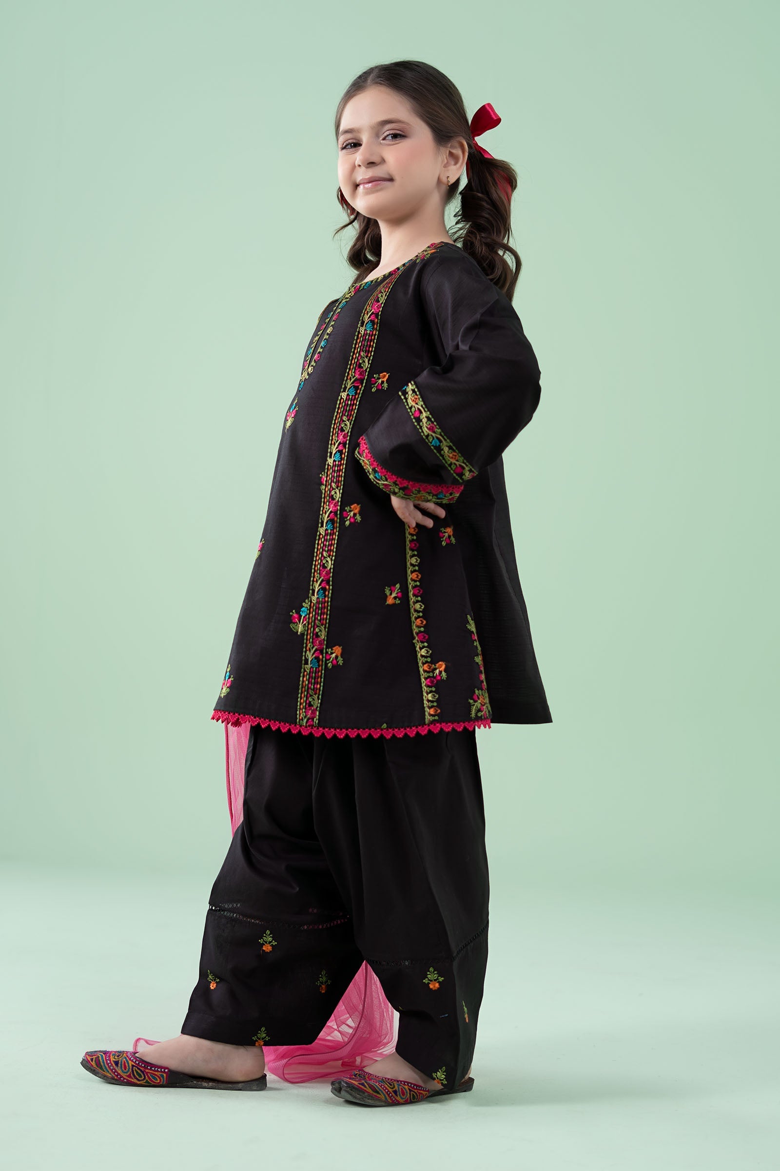 3 Piece Embroidered Dobby Suit - Kids Clothes - available at Maria Faisal in UK and USA