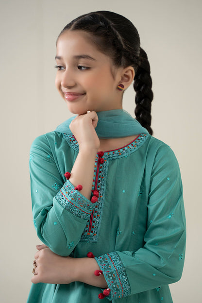 3 Piece Embroidered Lawn Suit - Kids Clothes - available at Maria Faisal in UK and USA