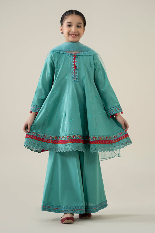 3 Piece Embroidered Lawn Suit - Kids Clothing - available at Maria Faisal in UK and USA.