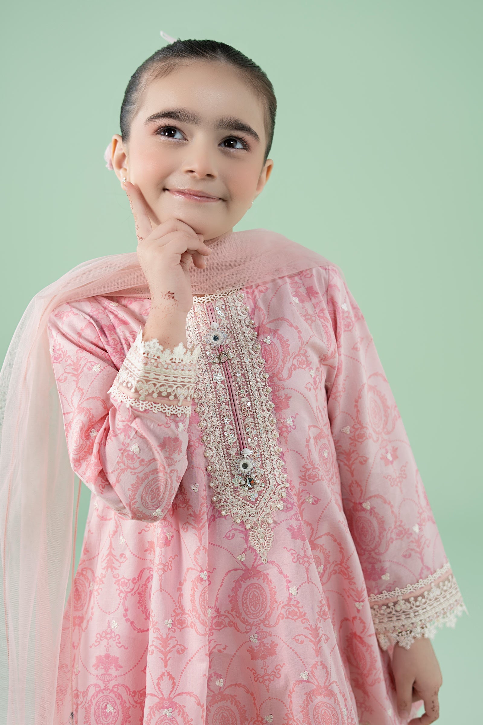 3 Piece Embroidered Lawn Suit - Kids Clothes - available at Maria Faisal in UK and USA