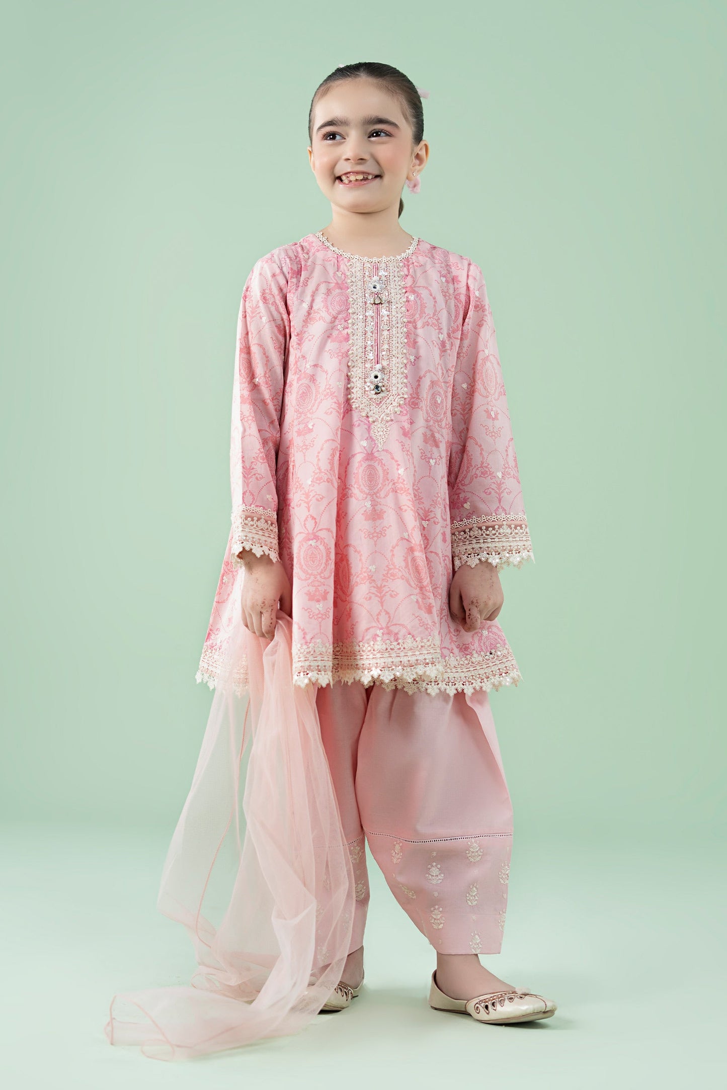 3 Piece Embroidered Lawn Suit - Kids Clothes - available at Maria Faisal in UK and USA