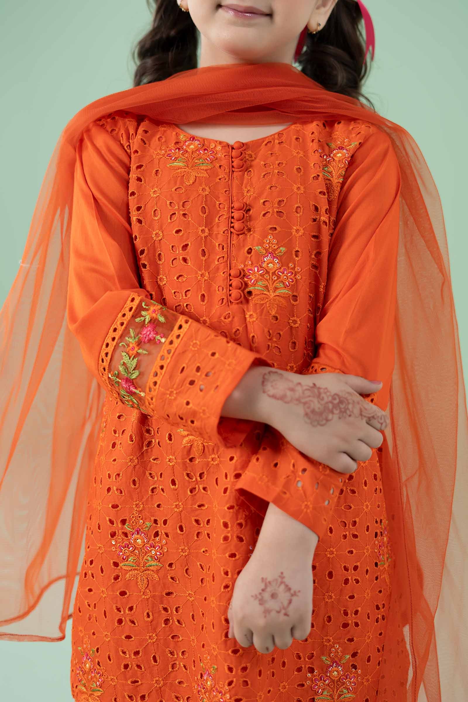 3 Piece Embroidered Lawn Suit - Kids Clothes - available at Maria Faisal in UK and USA