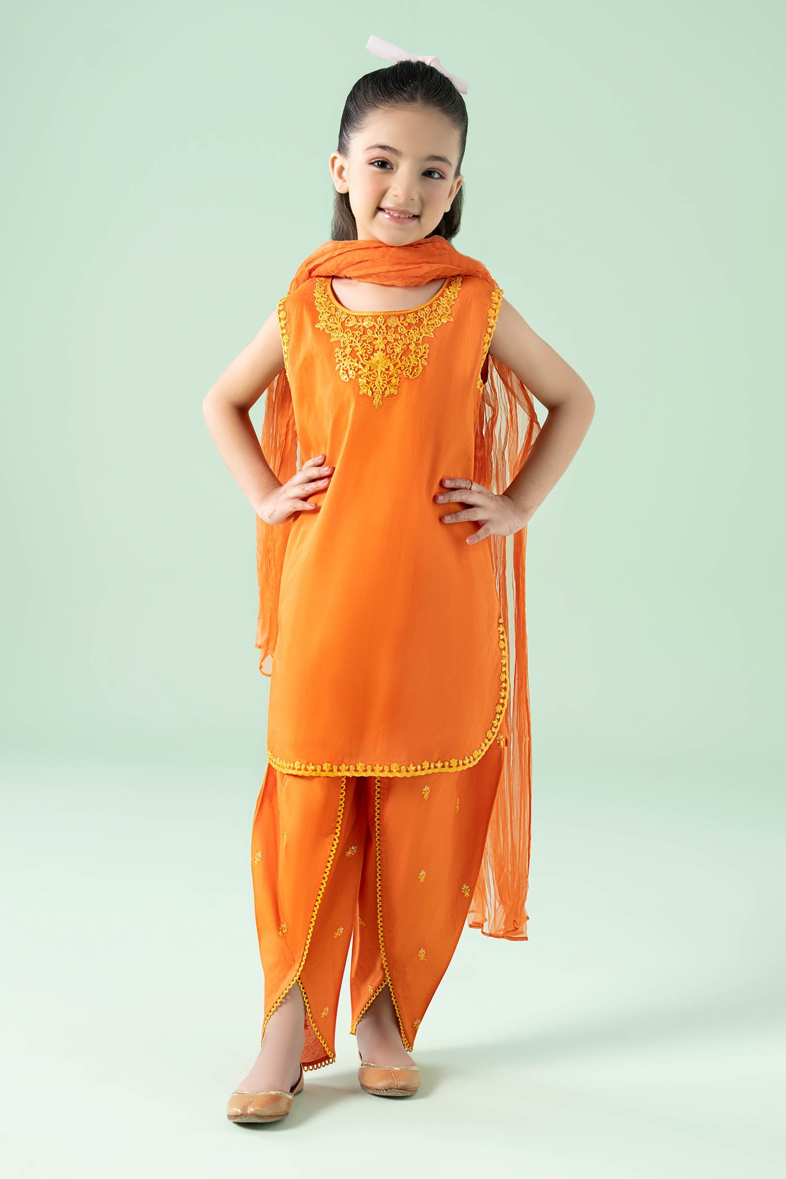 3 Piece Embroidered Lawn Suit - Kids Clothes - available at Maria Faisal in UK and USA