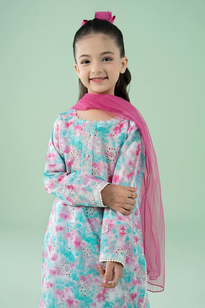 3 Piece Embroidered Lawn Suit - Kids Clothes - available at Maria Faisal in UK and USA