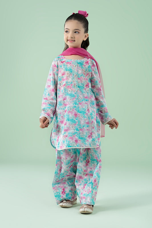 3 Piece Embroidered Lawn Suit - Kids Clothes - available at Maria Faisal in UK and USA