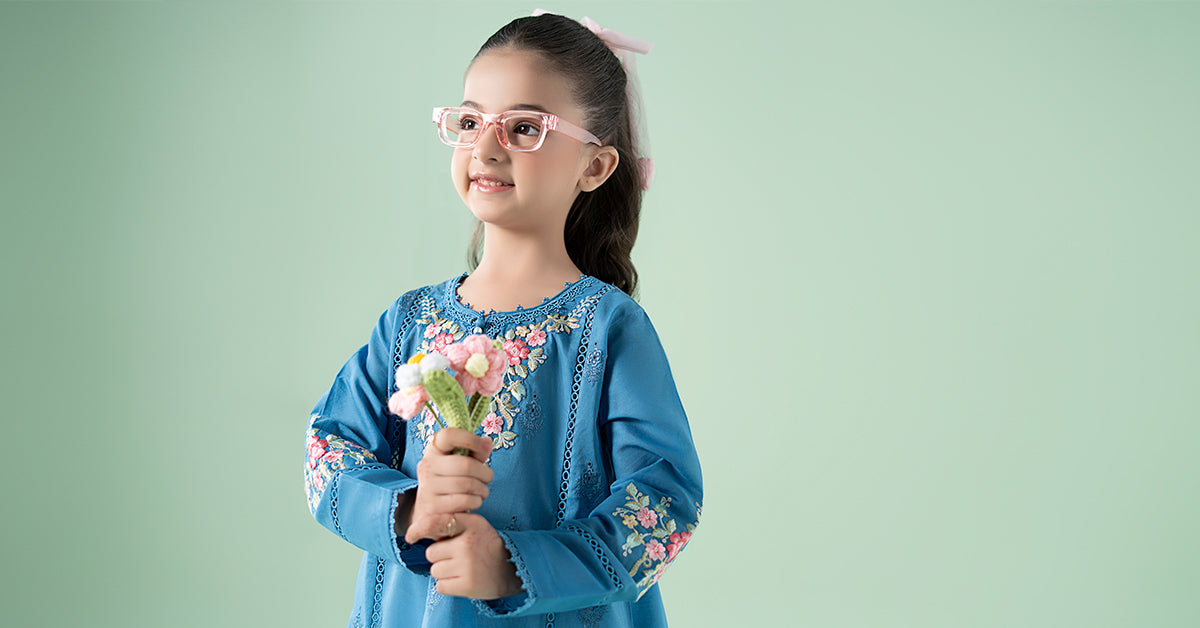 3 Piece Embroidered Lawn Suit - Kids Clothes - available at Maria Faisal in UK and USA