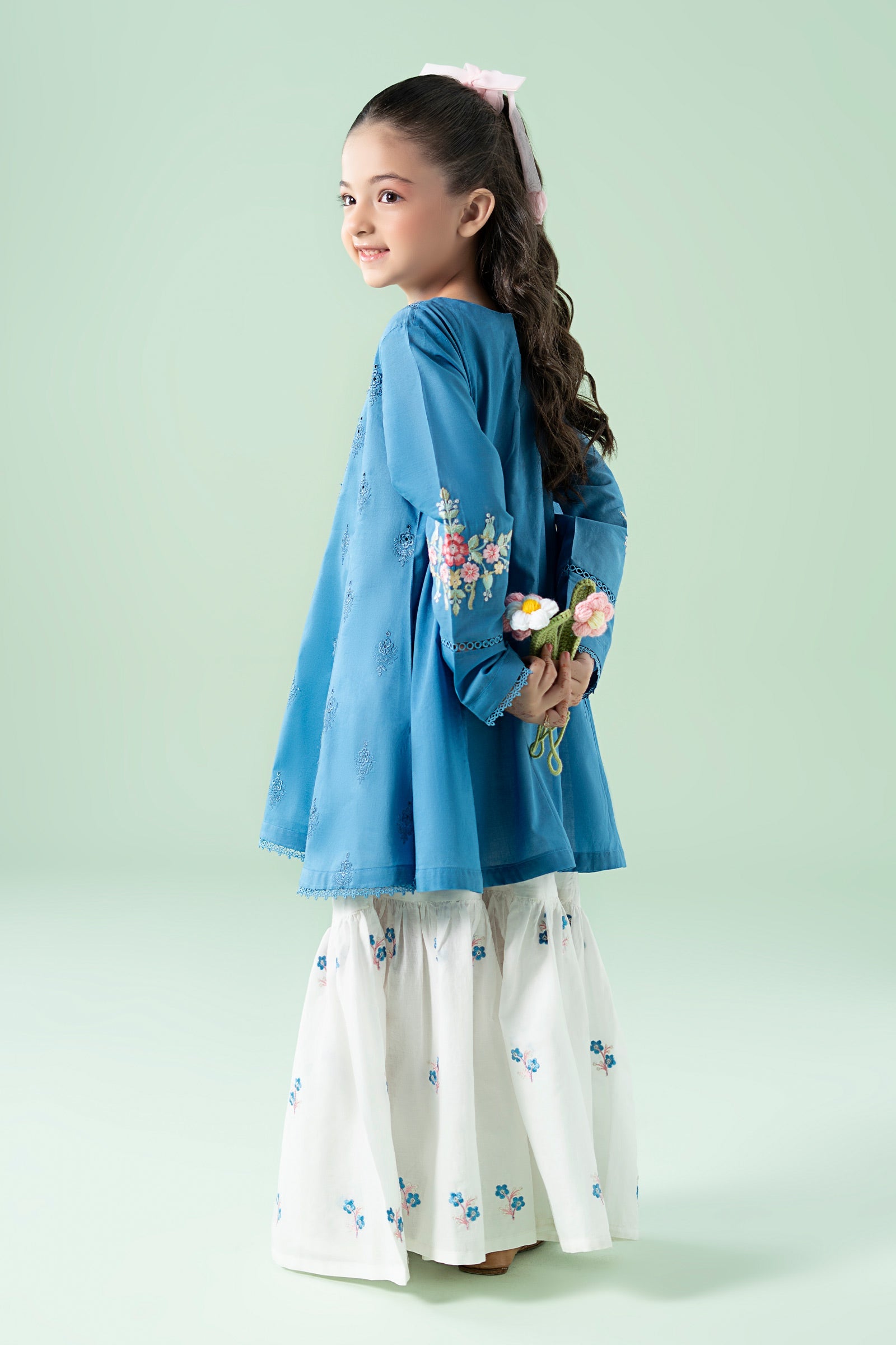 3 Piece Embroidered Lawn Suit - Kids Clothes - available at Maria Faisal in UK and USA
