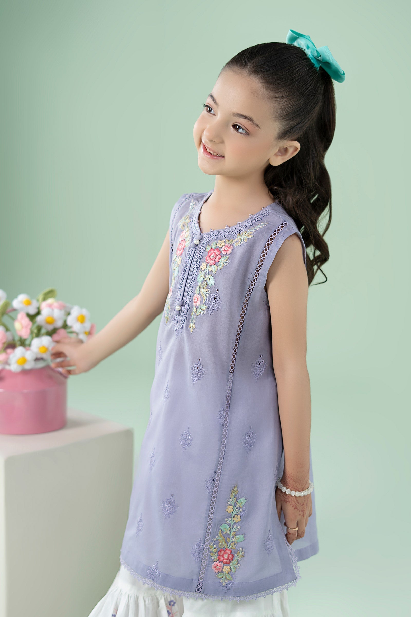 3 Piece Embroidered Lawn Suit - Kids Clothes - available at Maria Faisal in UK and USA