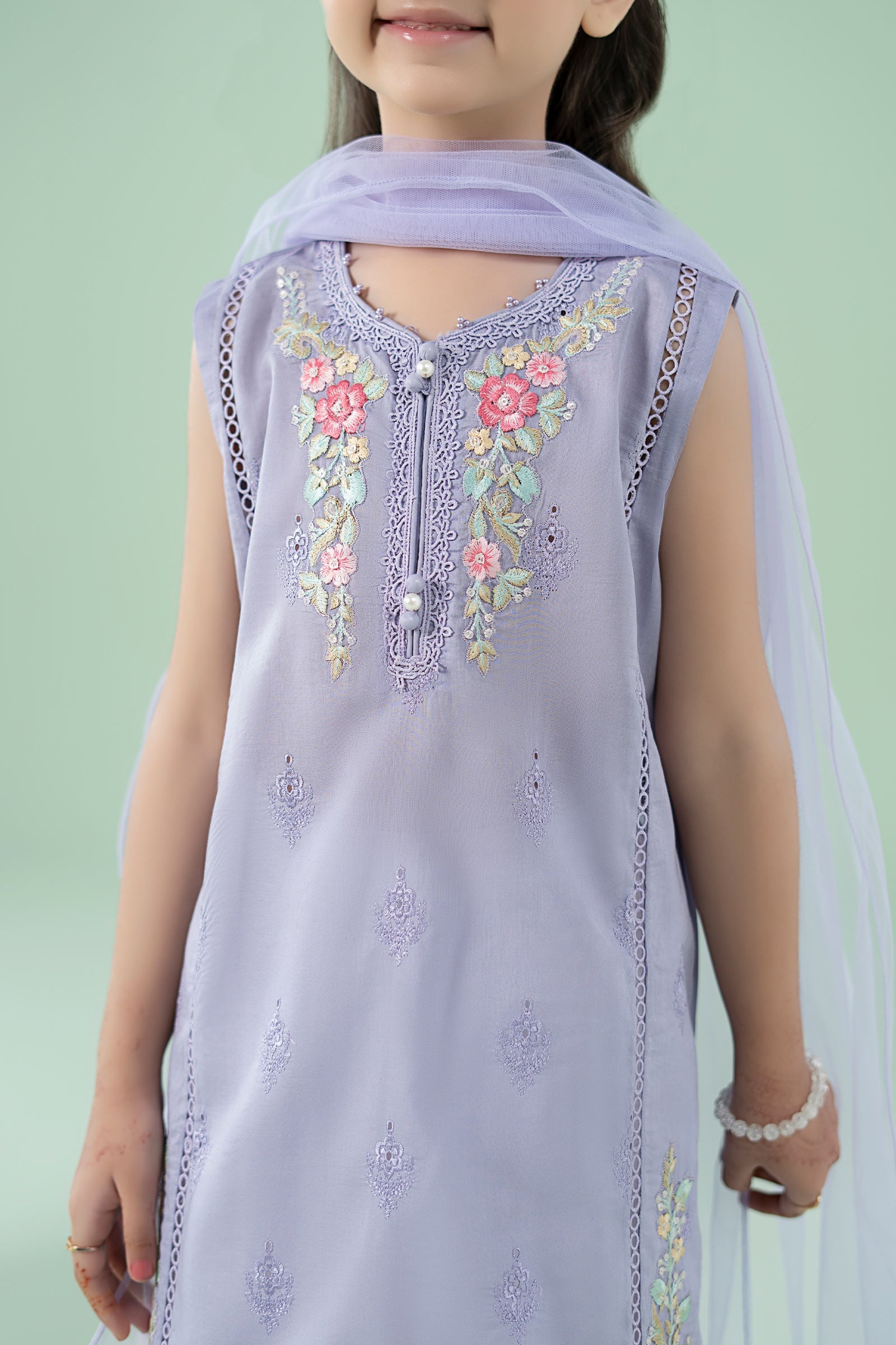 3 Piece Embroidered Lawn Suit - Kids Clothes - available at Maria Faisal in UK and USA