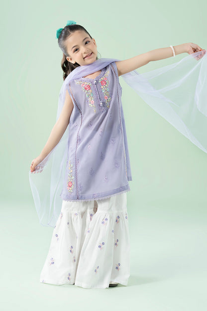3 Piece Embroidered Lawn Suit - Kids Clothes - available at Maria Faisal in UK and USA