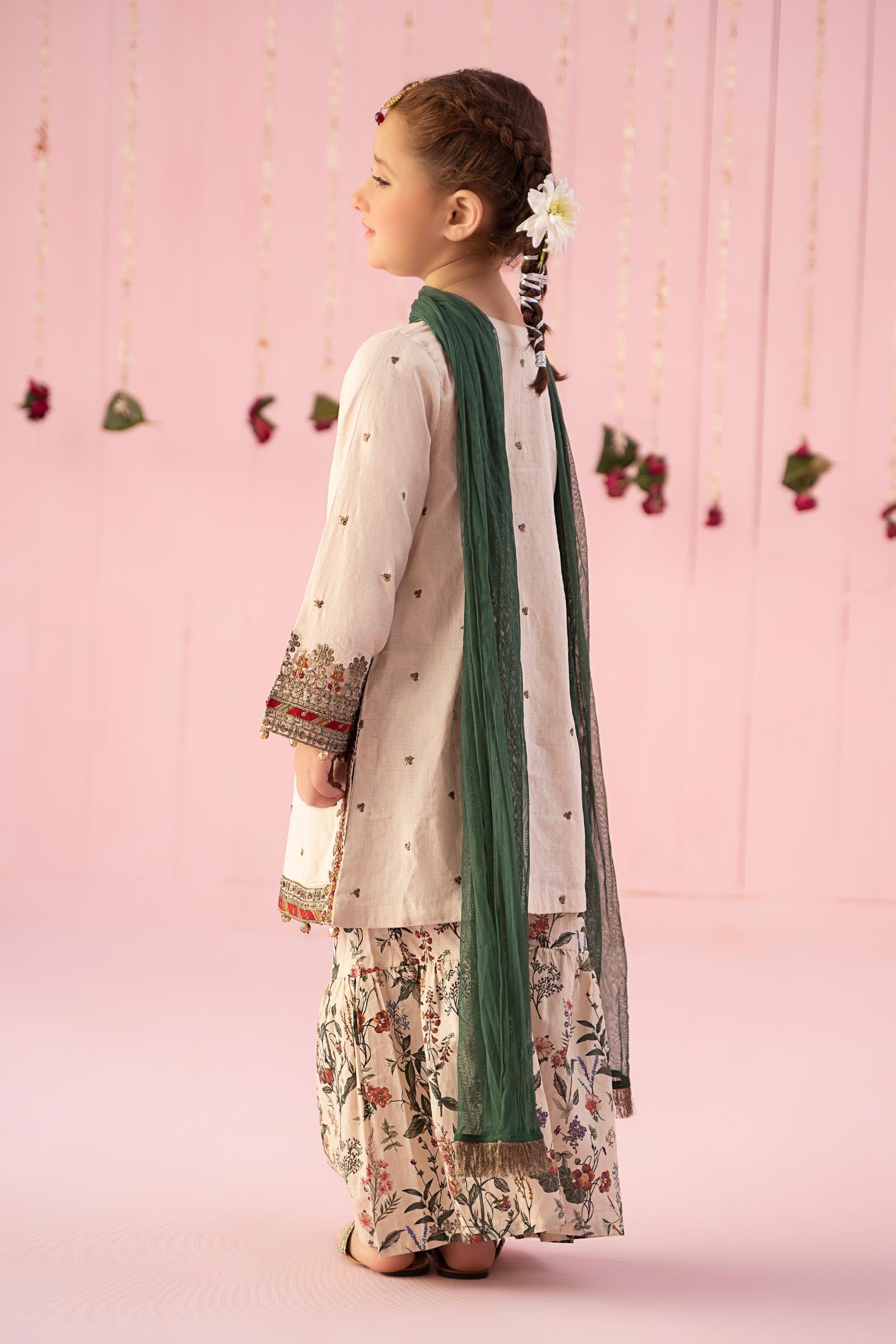 3 Piece Embroidered Dobby Suit - Kids Clothing - available at Maria Faisal in UK and USA.