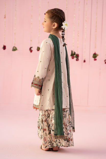 3 Piece Embroidered Dobby Suit - Kids Clothing - available at Maria Faisal in UK and USA.