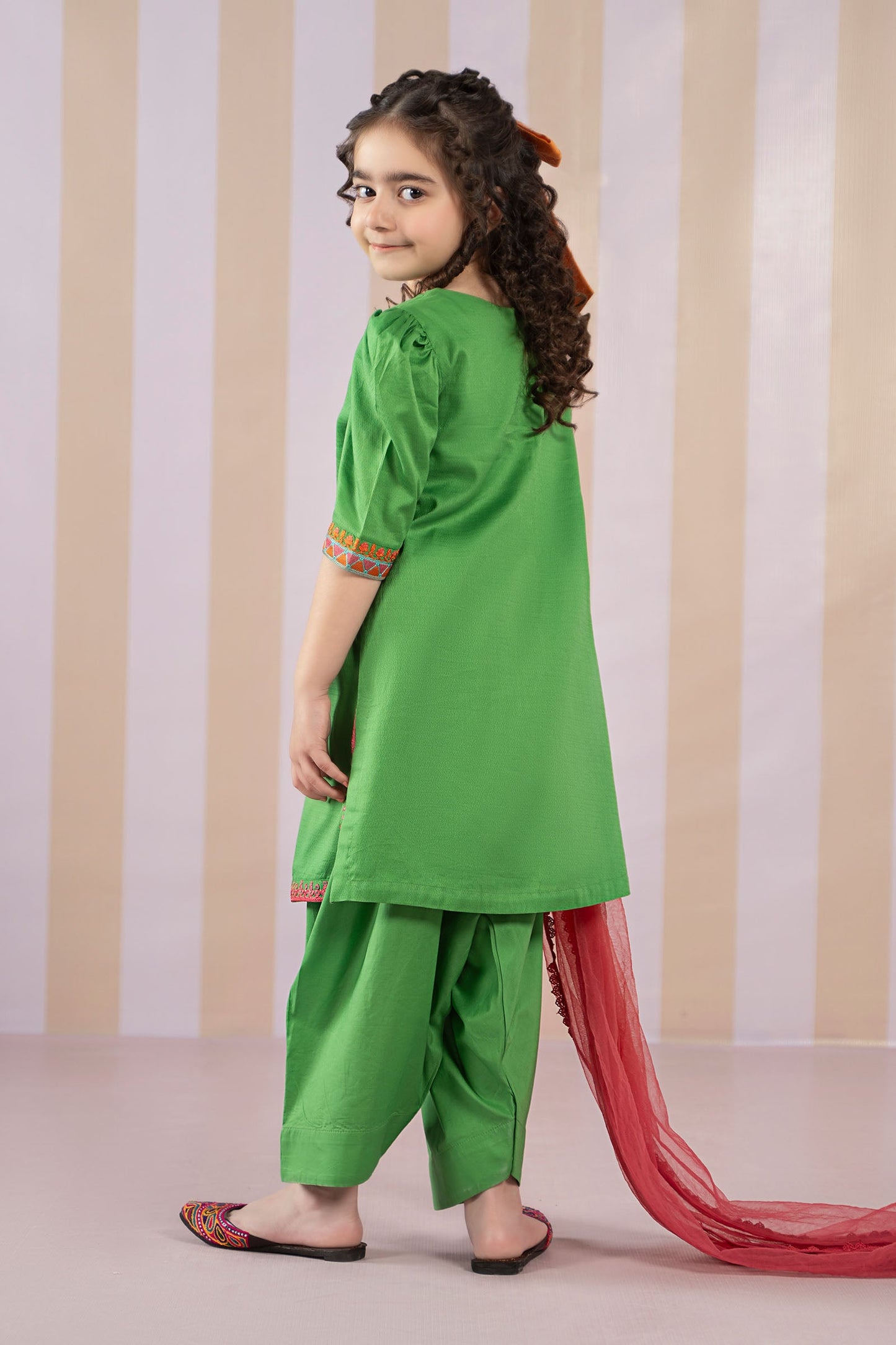 3 Piece Dyed Dobby Lawn Suit - Kids Clothes - available at Maria Faisal in UK and USA