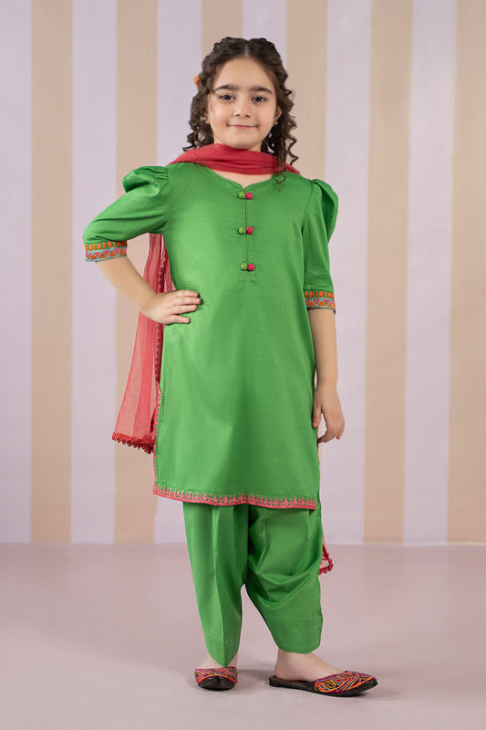 3 Piece Dyed Dobby Lawn Suit - Kids Clothes - available at Maria Faisal in UK and USA