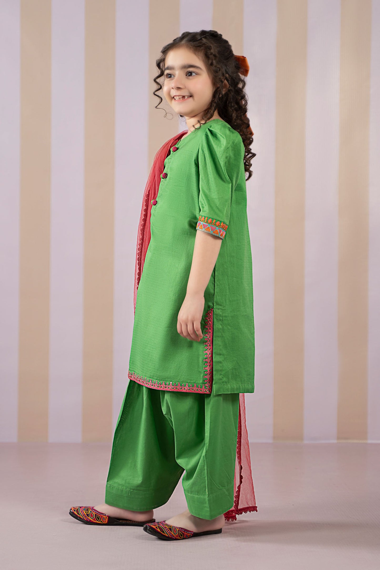 3 Piece Dyed Dobby Lawn Suit - Kids Clothes - available at Maria Faisal in UK and USA