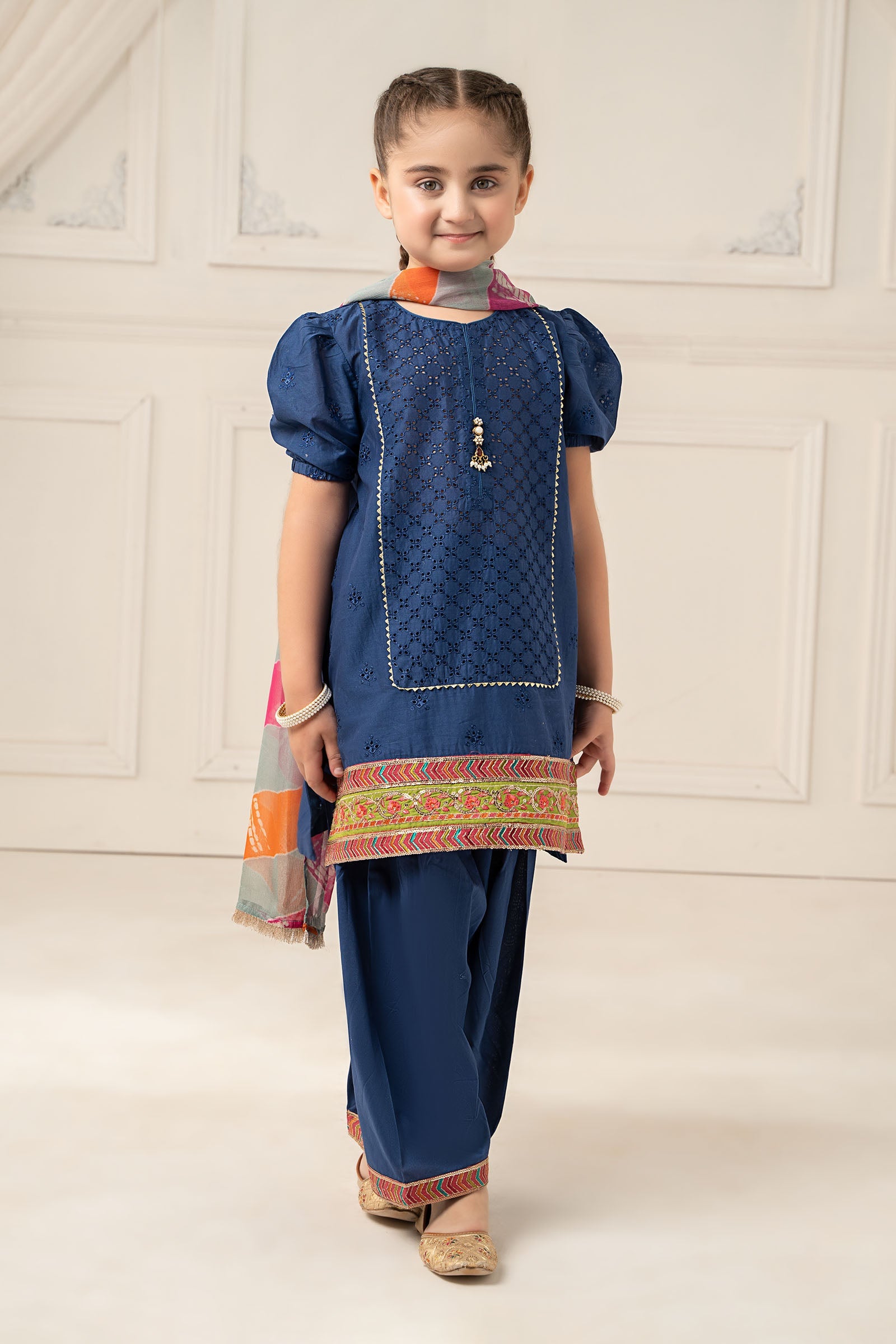 3 Piece Dyed Cambric Suit - Kids Clothes - available at Maria Faisal in UK and USA