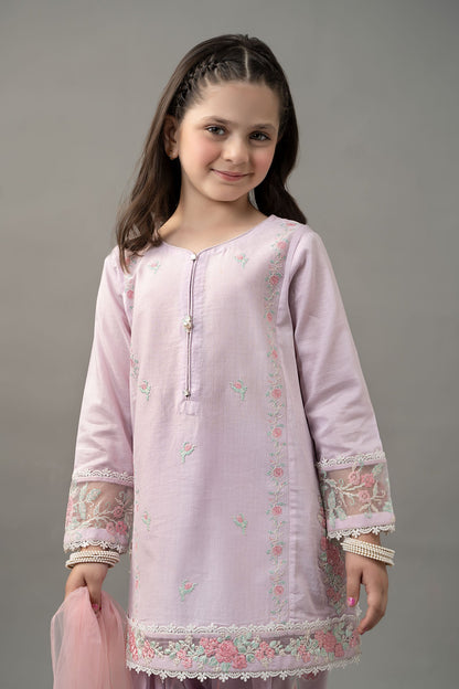 3 Piece Embroidered Dobby Lawn Suit - Kids Clothes - available at Maria Faisal in UK and USA