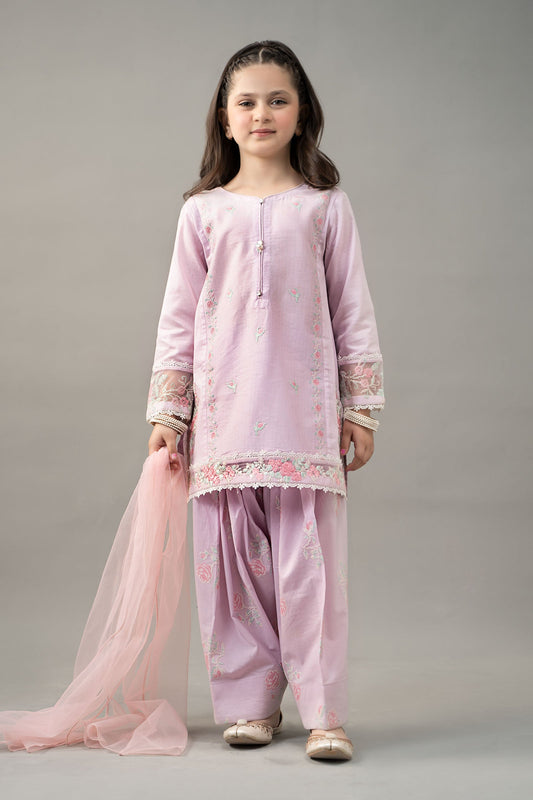 3 Piece Embroidered Dobby Lawn Suit - Kids Clothes - available at Maria Faisal in UK and USA