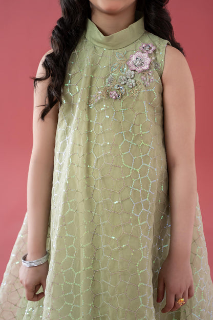 3 Piece Embroidered Poly Organza Suit - Kids Clothes - available at Maria Faisal in UK and USA