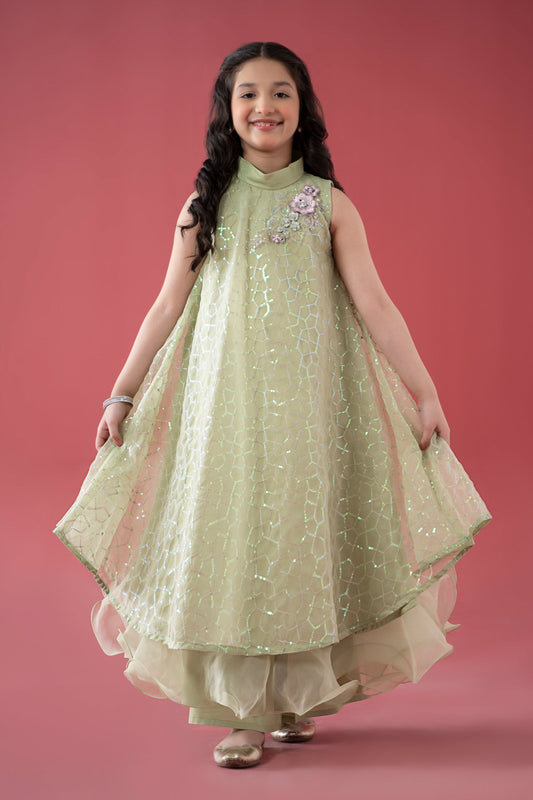 3 Piece Embroidered Poly Organza Suit - Kids Clothes - available at Maria Faisal in UK and USA