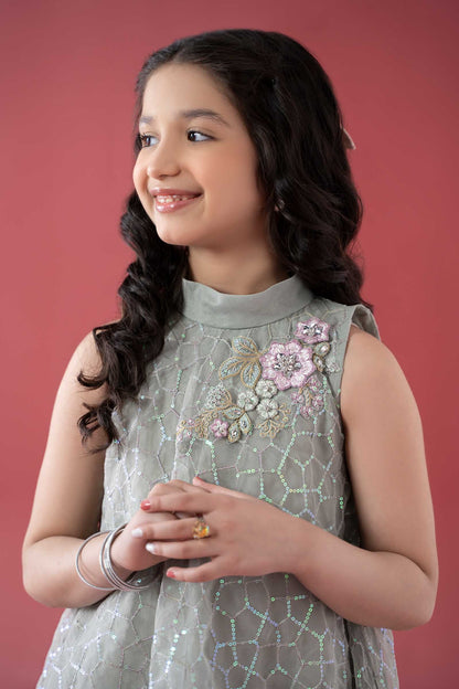 3 Piece Embroidered Poly Organza Suit - Kids Clothes - available at Maria Faisal in UK and USA