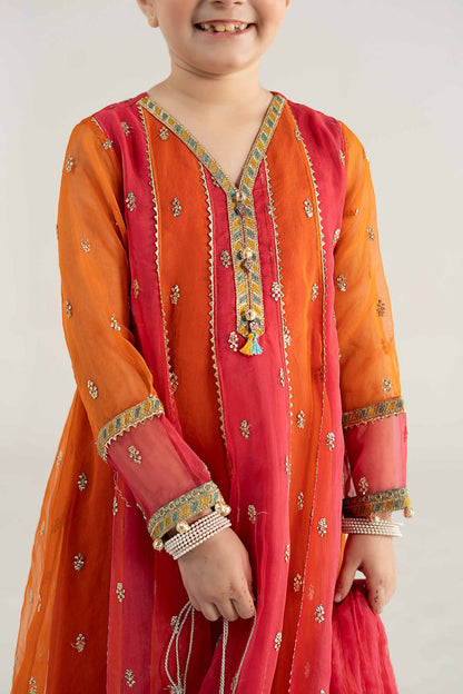 3 Piece Embroidered Poly Organza Suit - Kids Clothes - available at Maria Faisal in UK and USA