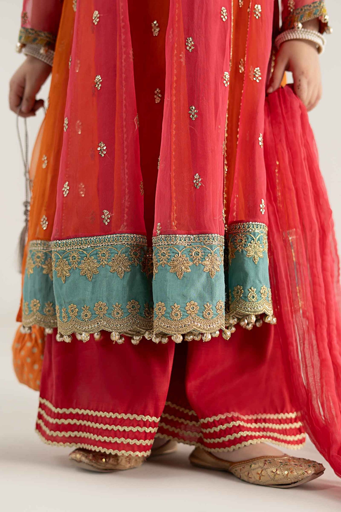 3 Piece Embroidered Poly Organza Suit - Kids Clothes - available at Maria Faisal in UK and USA