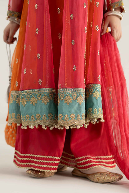 3 Piece Embroidered Poly Organza Suit - Kids Clothes - available at Maria Faisal in UK and USA