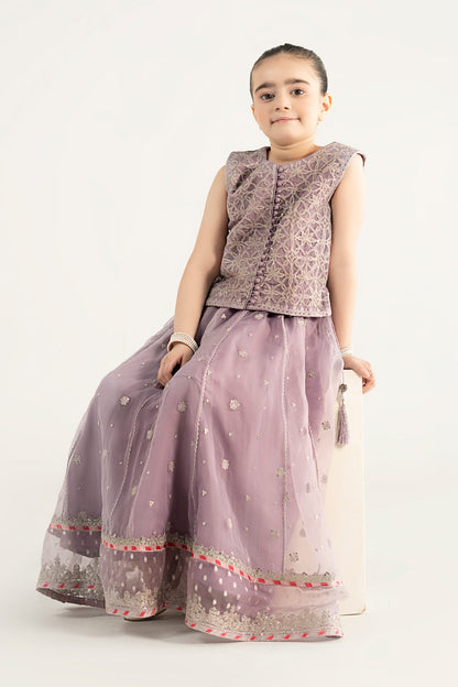 3 Piece Embroidered Poly Organza Suit - Kids Clothes - available at Maria Faisal in UK and USA