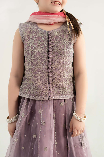 3 Piece Embroidered Poly Organza Suit - Kids Clothes - available at Maria Faisal in UK and USA
