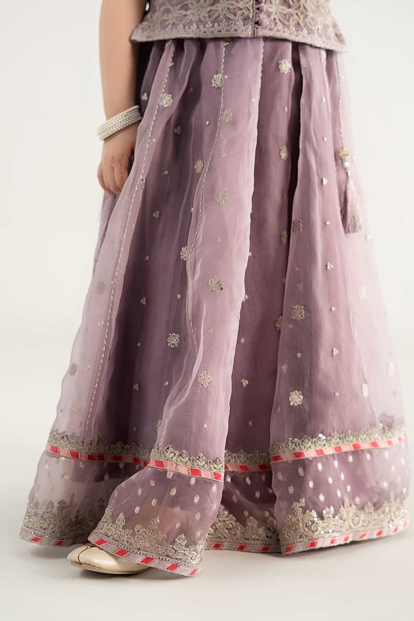 3 Piece Embroidered Poly Organza Suit - Kids Clothes - available at Maria Faisal in UK and USA