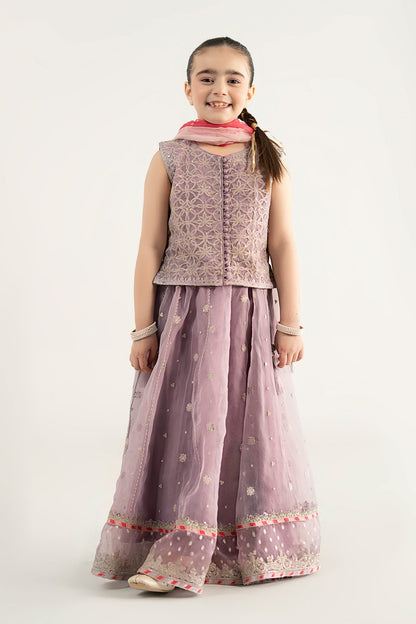 3 Piece Embroidered Poly Organza Suit - Kids Clothes - available at Maria Faisal in UK and USA