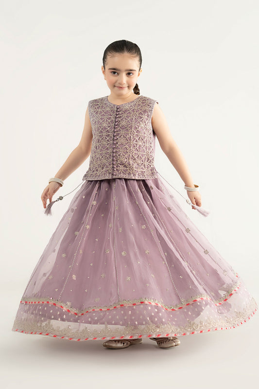 3 Piece Embroidered Poly Organza Suit - Kids Clothes - available at Maria Faisal in UK and USA