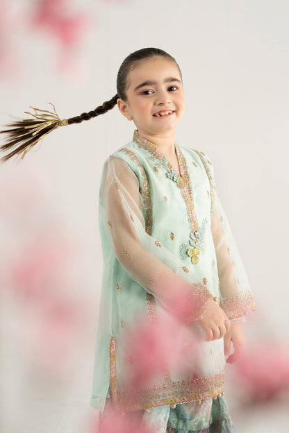 3 Piece Embroidered Poly Organza Suit - Kids Clothes - available at Maria Faisal in UK and USA