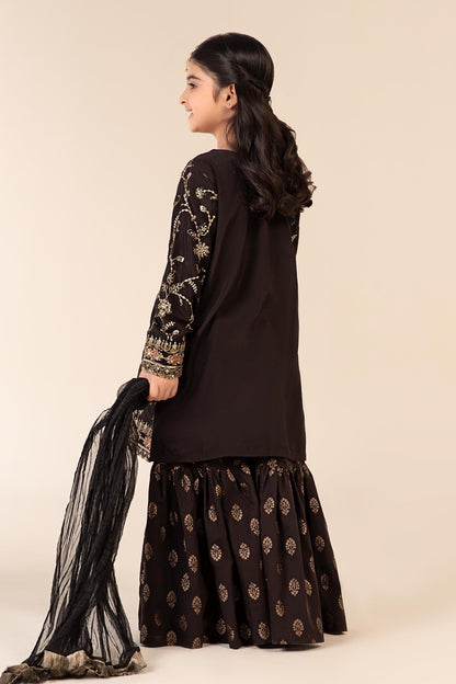 3 Piece Embroidered Raw Silk Suit - Kids Clothes - available at Maria Faisal in UK and USA